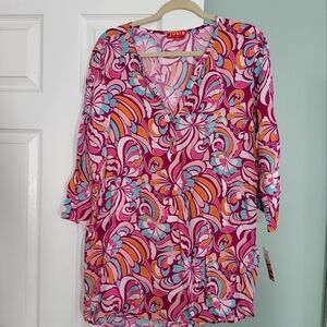 Josie (Natori) Vibrant Paisley Print Sleep Shirt NWT